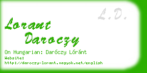 lorant daroczy business card