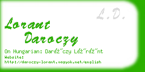 lorant daroczy business card